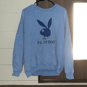 Blue playboy bunny crew neck! Size M!